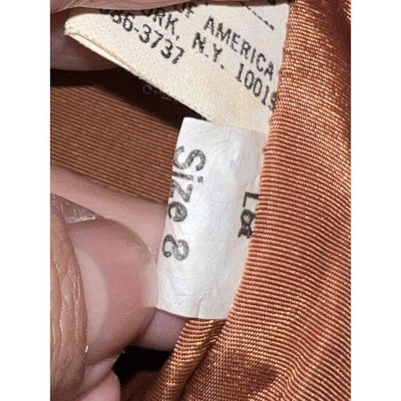 Vintage SHEEP MATES Cognac Leather Fitted Lined Vest Five Button Sz 8 - Picture 10 of 10
